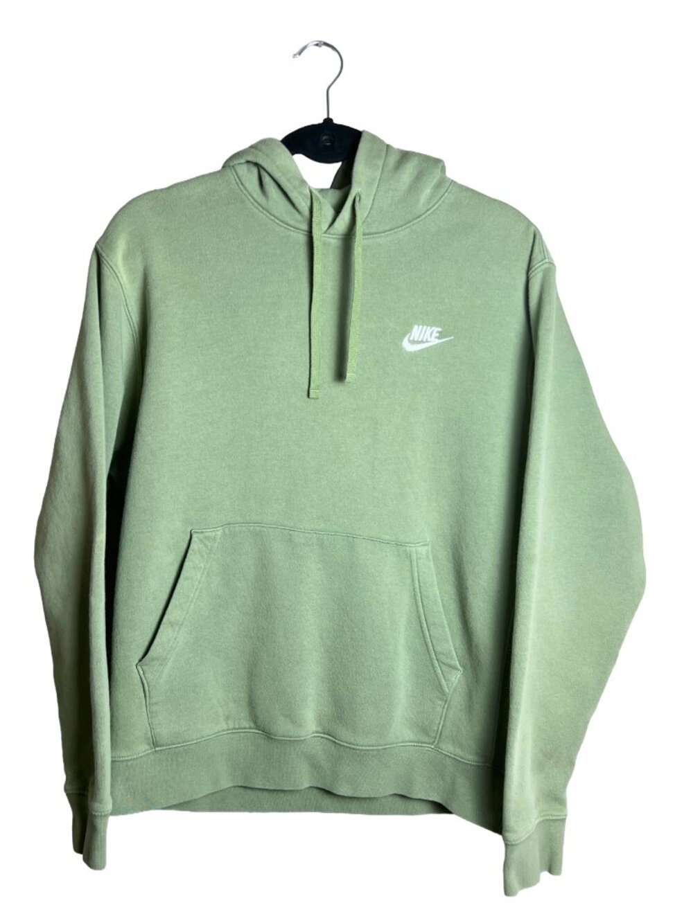 Nike‎ Club Fleece Hoodie Sage Green Embroidered Minimalist